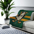 Anaheim Ducks Cozy Blanket - American Hockey Club Grunge Nhl Soft Blanket, Warm Blanket