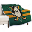 Anaheim Ducks Sherpa Blanket - American Hockey Club Grunge Nhl Soft Blanket, Warm Blanket