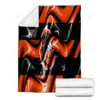 Baltimore Orioles Flag Cozy Blanket - Orange And Black 3D Waves Mlb American Baseball Team Soft Blanket, Warm Blanket
