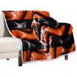 Baltimore Orioles Flag Sherpa Blanket - Orange And Black 3D Waves Mlb American Baseball Team Soft Blanket, Warm Blanket