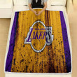 Los Angeles Lakers Fleece Blanket - Grunge Nba Basketball Club Soft Blanket, Warm Blanket