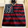 Houston Texans Fleece Blanket - American Football Team American Flag Red Blue Flag Soft Blanket, Warm Blanket