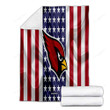 Arizona Cardinals Cozy Blanket - Silk American Flag Soft Blanket, Warm Blanket