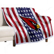 Arizona Cardinals Sherpa Blanket - Silk American Flag Soft Blanket, Warm Blanket