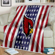 Arizona Cardinals Sherpa Blanket - Silk American Flag Soft Blanket, Warm Blanket