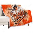 Baltimore Orioles Grunge American Baseball Club Sherpa Blanket - Mlb Orange  Soft Blanket, Warm Blanket