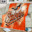 Baltimore Orioles Grunge American Baseball Club Sherpa Blanket - Mlb Orange  Soft Blanket, Warm Blanket