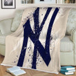 Blue Letters Ny New York Baseball Yankees Sherpa Blanket -  Soft Blanket, Warm Blanket