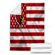 Arizona Cardinals Cozy Blanket - American Football Team American Flag Red-White Flag Soft Blanket, Warm Blanket