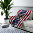 Baltimore Ravens Cozy Blanket - Silk American Flag Soft Blanket, Warm Blanket
