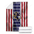 Baltimore Ravens Cozy Blanket - Silk American Flag Soft Blanket, Warm Blanket