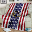 Baltimore Ravens Sherpa Blanket - Silk American Flag Soft Blanket, Warm Blanket