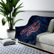 Atlanta Braves Letter A  Cozy Blanket - Red Color And Blue White Borders Blue Braves  Soft Blanket, Warm Blanket