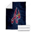 Atlanta Braves Letter A  Cozy Blanket - Red Color And Blue White Borders Blue Braves  Soft Blanket, Warm Blanket