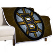 Boston Bruins Sherpa Blanket - American Hockey Team Yellow Stone Boston Bruins Soft Blanket, Warm Blanket