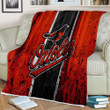 Baltimore Orioles Sherpa Blanket - Grunge Baseball Club Mlb Soft Blanket, Warm Blanket