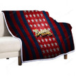 Atlanta Braves Flag Sherpa Blanket - Mlb Red Blue Metal American Baseball Team Soft Blanket, Warm Blanket