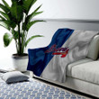 Atlanta Braves Cozy Blanket - Silk American Baseball Club Blue-Gray Flag Soft Blanket, Warm Blanket