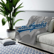 Blue Words Of Los Angeles Dodgers  Cozy Blanket - Gray Dodgers  Soft Blanket, Warm Blanket