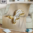 Detroit Lions Sherpa Blanket - American Football Club Nfl Golden Silver Soft Blanket, Warm Blanket