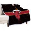 Miami Heat  Sherpa Blanket - Black Basketball Sports  Soft Blanket, Warm Blanket