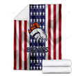 Denver Broncos Cozy Blanket - Silk American Flag Soft Blanket, Warm Blanket