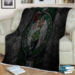 Boston Celtics Sherpa Blanket - Nba Black Stone Basketball Soft Blanket, Warm Blanket