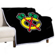 Chicago Blackhawks 2 Sherpa Blanket - Hockey Nhl Esports Soft Blanket, Warm Blanket