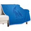 Miami Marlins Sherpa Blanket - American Baseball Club 3D Blue  Soft Blanket, Warm Blanket