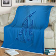 Miami Marlins Sherpa Blanket - American Baseball Club 3D Blue  Soft Blanket, Warm Blanket