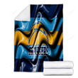 Los Angeles Chargers Flag Blue And Yellow 3D Waves Cozy Blanket - Nfl American Football Team Los Angeles Chargers Soft Blanket, Warm Blanket