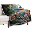 Miami Dolphins Galax Sherpa Blanket - Florida Football Miami Soft Blanket, Warm Blanket
