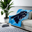 Carolina Panthers Cozy Blanket - Grunge American Football Team  Soft Blanket, Warm Blanket