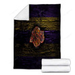 Los Angeles Lakers Cozy Blanket - Fire Nba Violet And Yellow Lines Soft Blanket, Warm Blanket