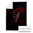 Houston Texans Cozy Blanket - Fire Nfl Blue And Red Lines Soft Blanket, Warm Blanket
