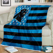 Carolina Panthers Sherpa Blanket - American Football Team American Flag Blue Black Flag Soft Blanket, Warm Blanket