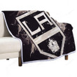 Los Angeles Kings Grunge  Sherpa Blanket - American Hockey Club Black 2002 Soft Blanket, Warm Blanket