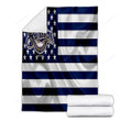 Milwaukee Brewers Cozy Blanket - American Baseball Club American Flag Blue White Flag Soft Blanket, Warm Blanket