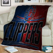 Los Angeles Clippers Sherpa Blanket - American Basketball Team Blue Red Stone Los Angeles Clippers Soft Blanket, Warm Blanket