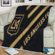 Los Angeles Fc Sherpa Blanket - Brown Black Abstraction Mls Soft Blanket, Warm Blanket