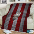 Detroit Red Wings Sherpa Blanket - American Hockey Club Metal Red And White Metal Mesh  Soft Blanket, Warm Blanket