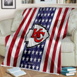 Kansas City Chiefs Sherpa Blanket - Silk American Flag Soft Blanket, Warm Blanket