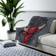 Chicago Bulls  Cozy Blanket - American Basketball Club Geometric  Soft Blanket, Warm Blanket