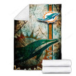 Miami Dolphins Stone Cozy Blanket - Dolphins Florida Football Soft Blanket, Warm Blanket