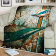 Miami Dolphins Stone Sherpa Blanket - Dolphins Florida Football Soft Blanket, Warm Blanket