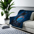 Miami Marlins Cozy Blanket - American Baseball Team Blue Stone Miami Marlins Soft Blanket, Warm Blanket