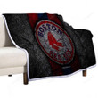 Boston Red Sox Sherpa Blanket - Mlb Baseball Usa Soft Blanket, Warm Blanket