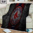 Boston Red Sox Sherpa Blanket - Mlb Baseball Usa Soft Blanket, Warm Blanket