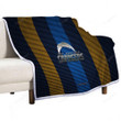 Los Angeles Chargers Sherpa Blanket - American Football Club Metal Yellow-Blue Metal Mesh  Soft Blanket, Warm Blanket