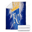 Kansas City Royals Grunge  Cozy Blanket - American Baseball Club Mlb Blue  Soft Blanket, Warm Blanket